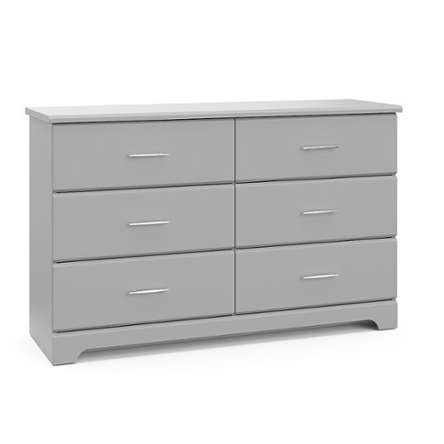 Storkcraft - Brookside 6-Drawer Double Dresser - Pebble Gray