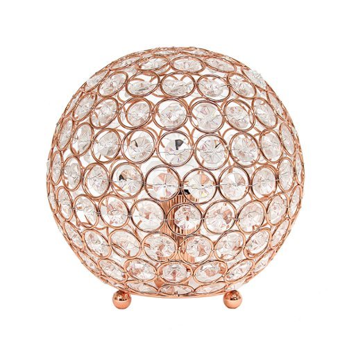 

Lalia Home Table Lamp with Glamourous Crystal Orb - Rose Gold