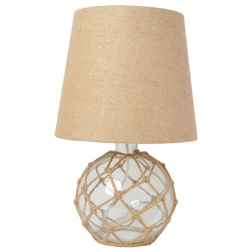 

Lalia Home Colored Glass Rope Table Lamp - Clear/Burlap