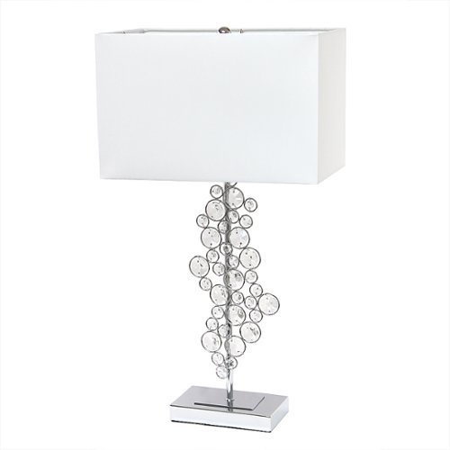 Lalia Home Crystal Glitz and Chrome Glam Table Lamp - Chrome