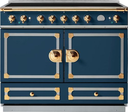 La Cornue - Cornufe Induction 110 Range - Winter Sky with SS & Polished Brass