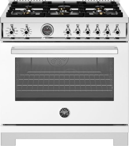 Bertazzoni - 36" Professional Series range - Electric self clean oven - 6 brass burners - White
Bertazzoni - 36" Professional Series range - Electric self clean oven - 6 brass burners - White