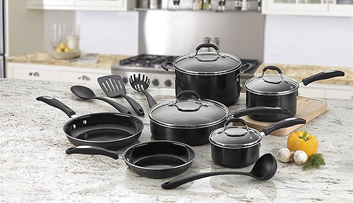 Cuisinart - Pro Classic 14-Piece Cookware Set - Black - Angle