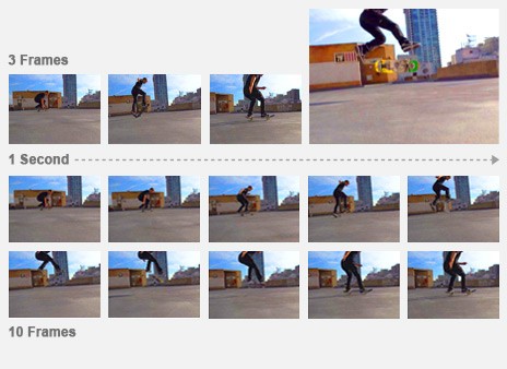 Multiple skateboarding images 