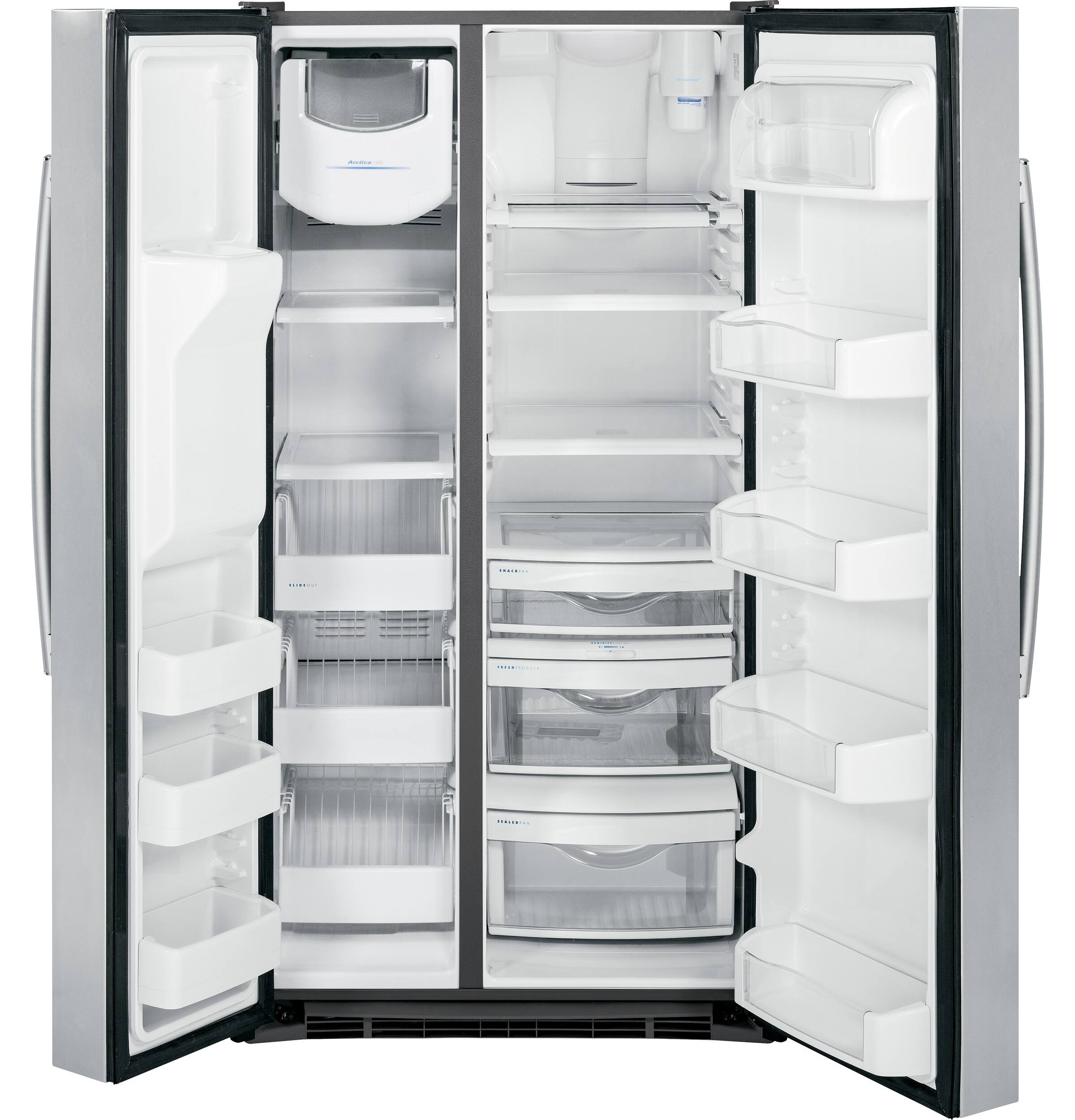 GE - Profile Series 28.4 Cu. Ft. Side-by-Side Refrigerator with Thru