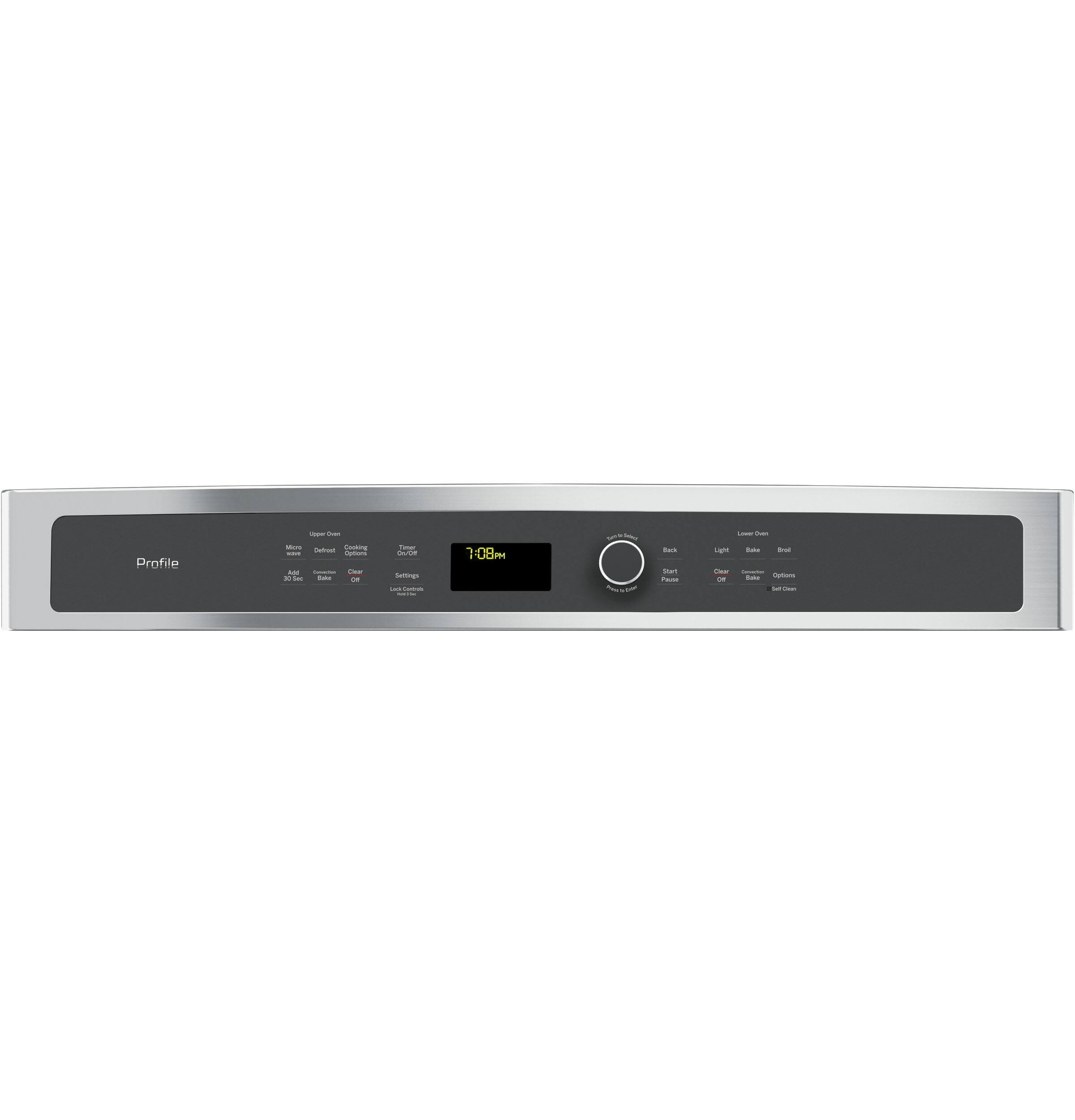 GE - Profile Series 30" Built-In Single Electric Convection Wall Oven with Built-In Microwave - Stainless steel - Alt_View_Standard_12