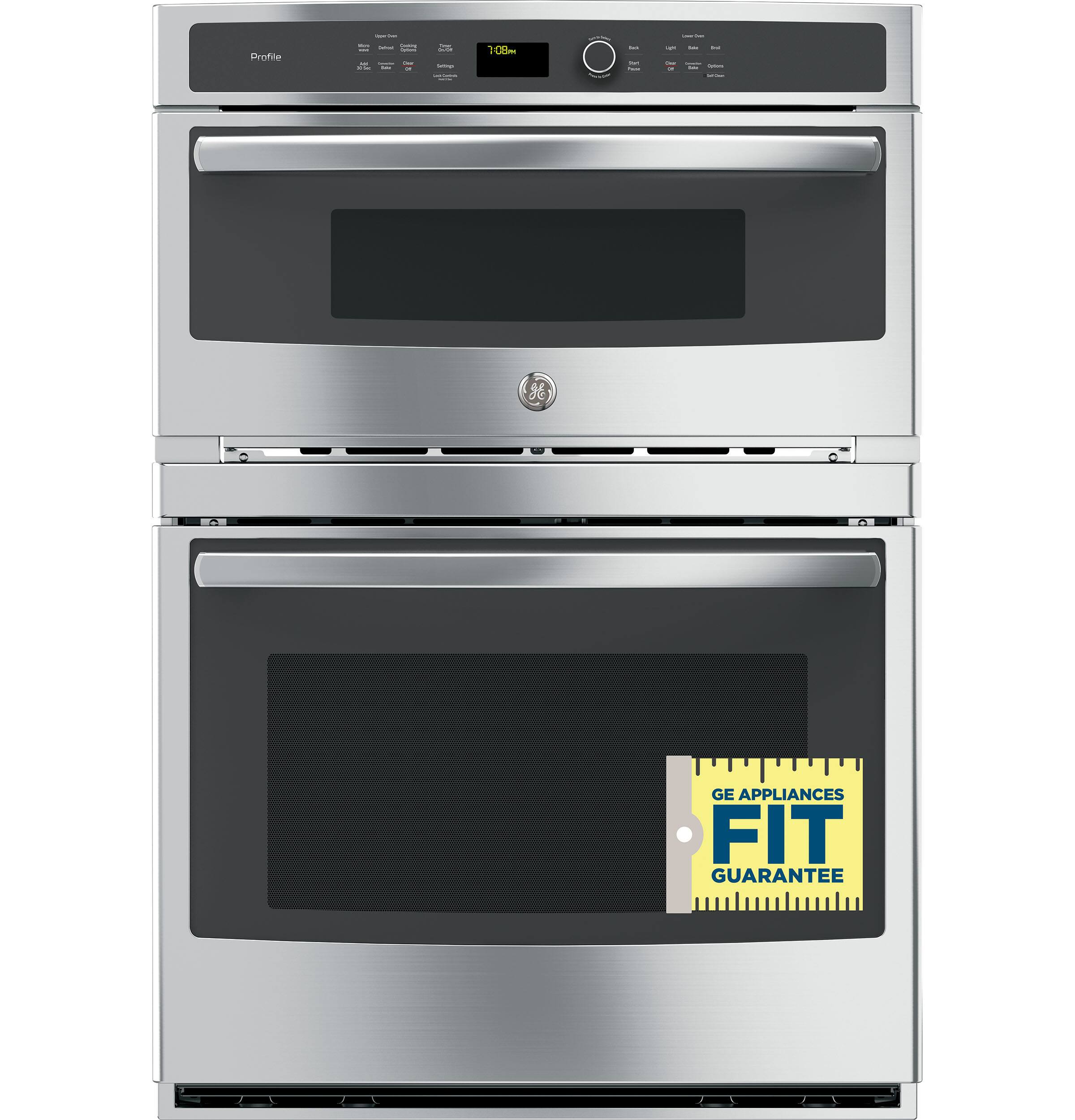 GE - Profile Series 30" Built-In Single Electric Convection Wall Oven with Built-In Microwave - Stainless steel - Alt_View_Standard_1