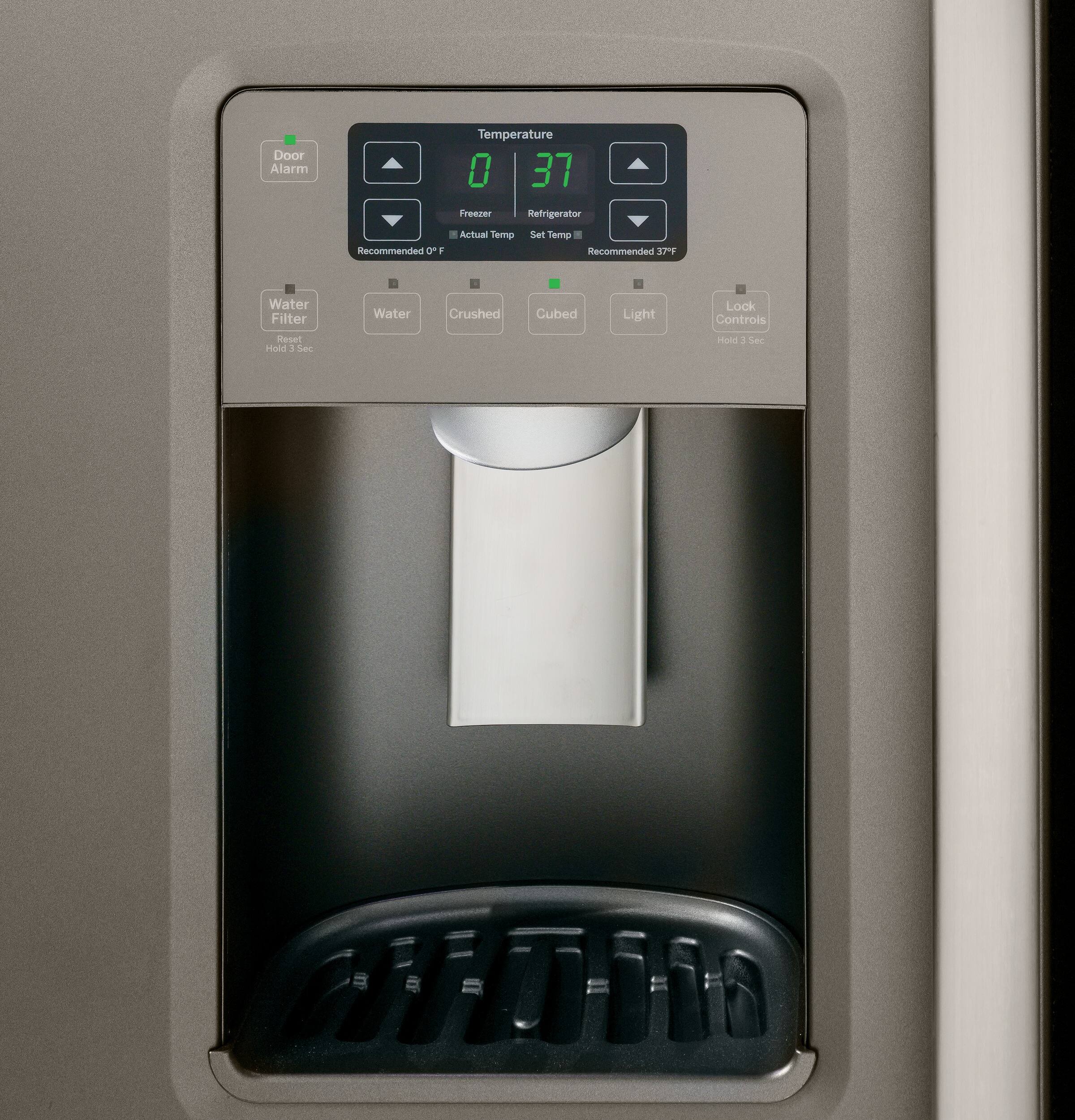 GE - 22.5 Cu. Ft. Side-by-Side Refrigerator with Thru-the-Door Ice and Water - Slate - Alt_View_Standard_15