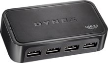 Dynex - 4-Port USB 3.0 Hub - Black