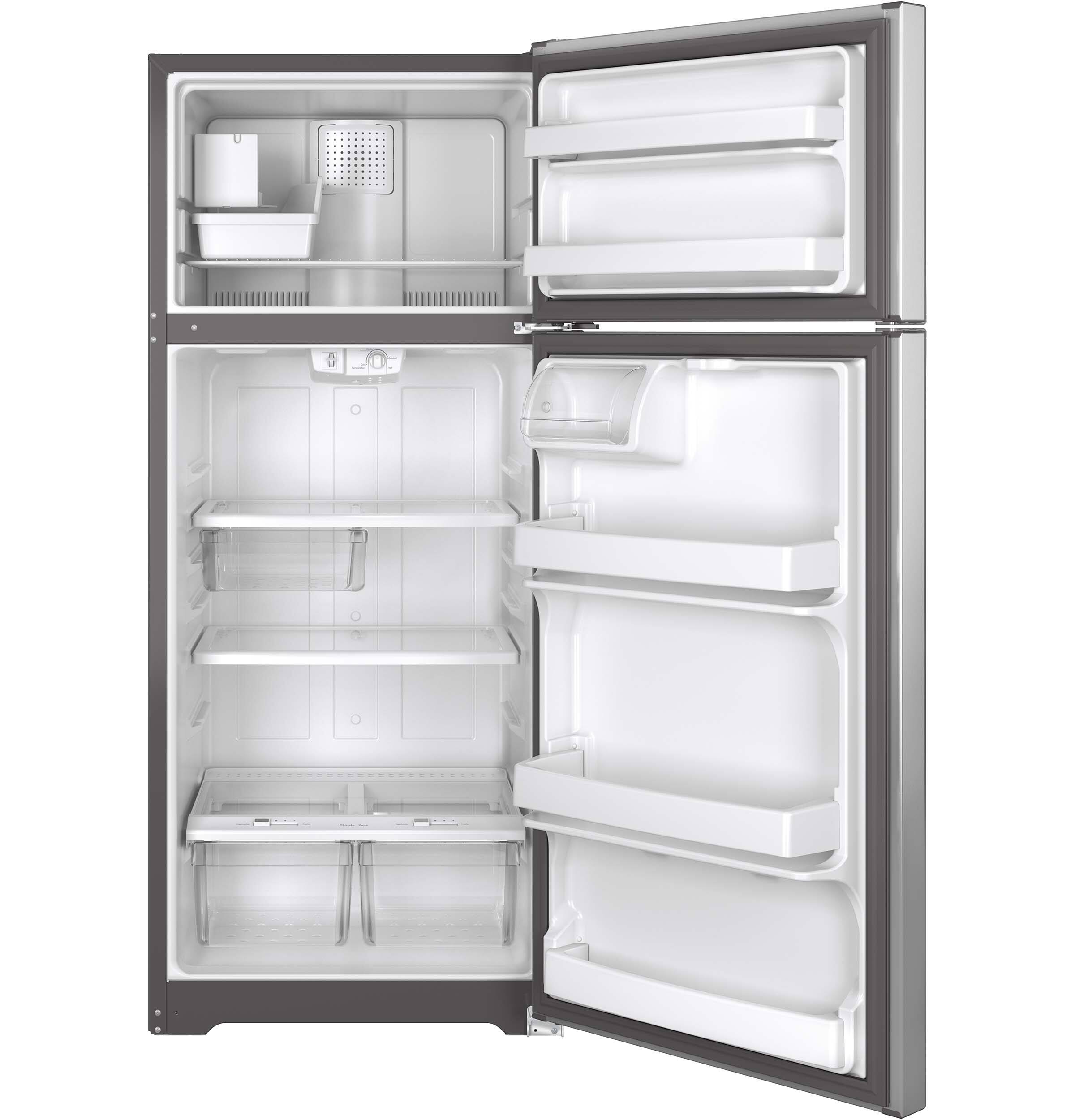 GE 17.5 Cu. Ft. FrostFree TopFreezer Refrigerator Stainless steel