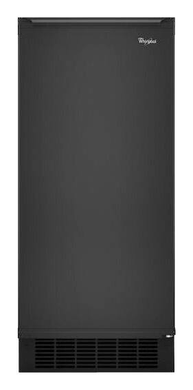 Whirlpool - Gold 15" 50-Lb. Built-In Icemaker - Black on Black - Front_Standard