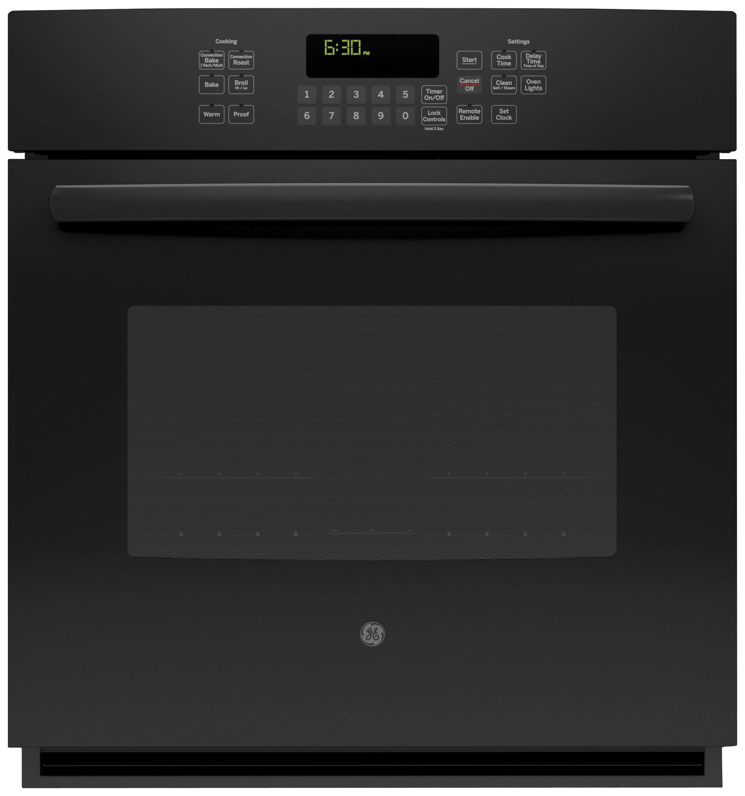 GE - Profile Series 27" Built-In Single Electric Convection Wall Oven - Black - Front_Standard