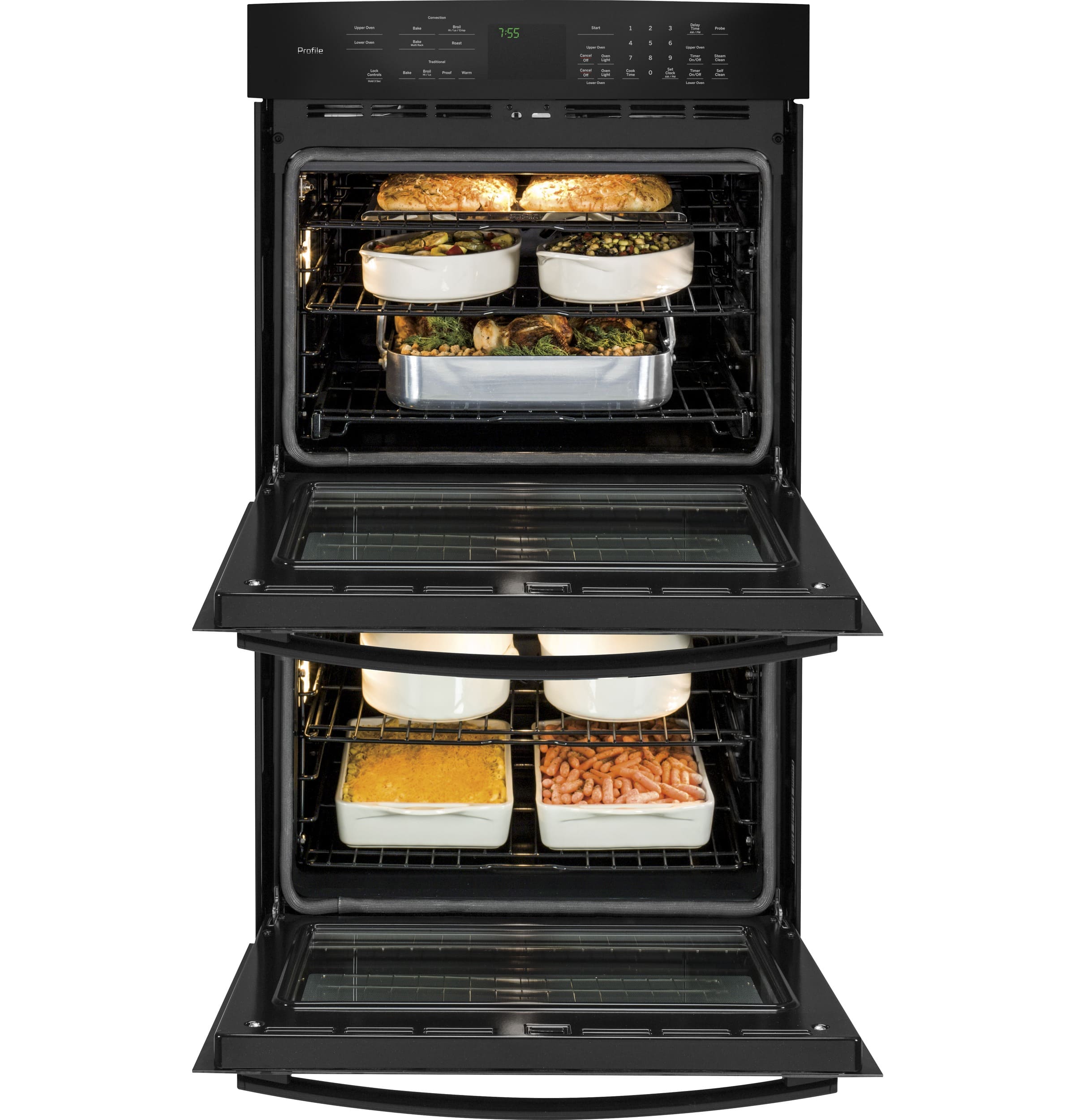 Ge Profile Series 30 Built In Double Electric Convection Wall Oven Black At Pacific Sales 9764