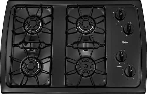 Whirlpool - 30" Built-In Gas Cooktop - Black - Front_Standard
