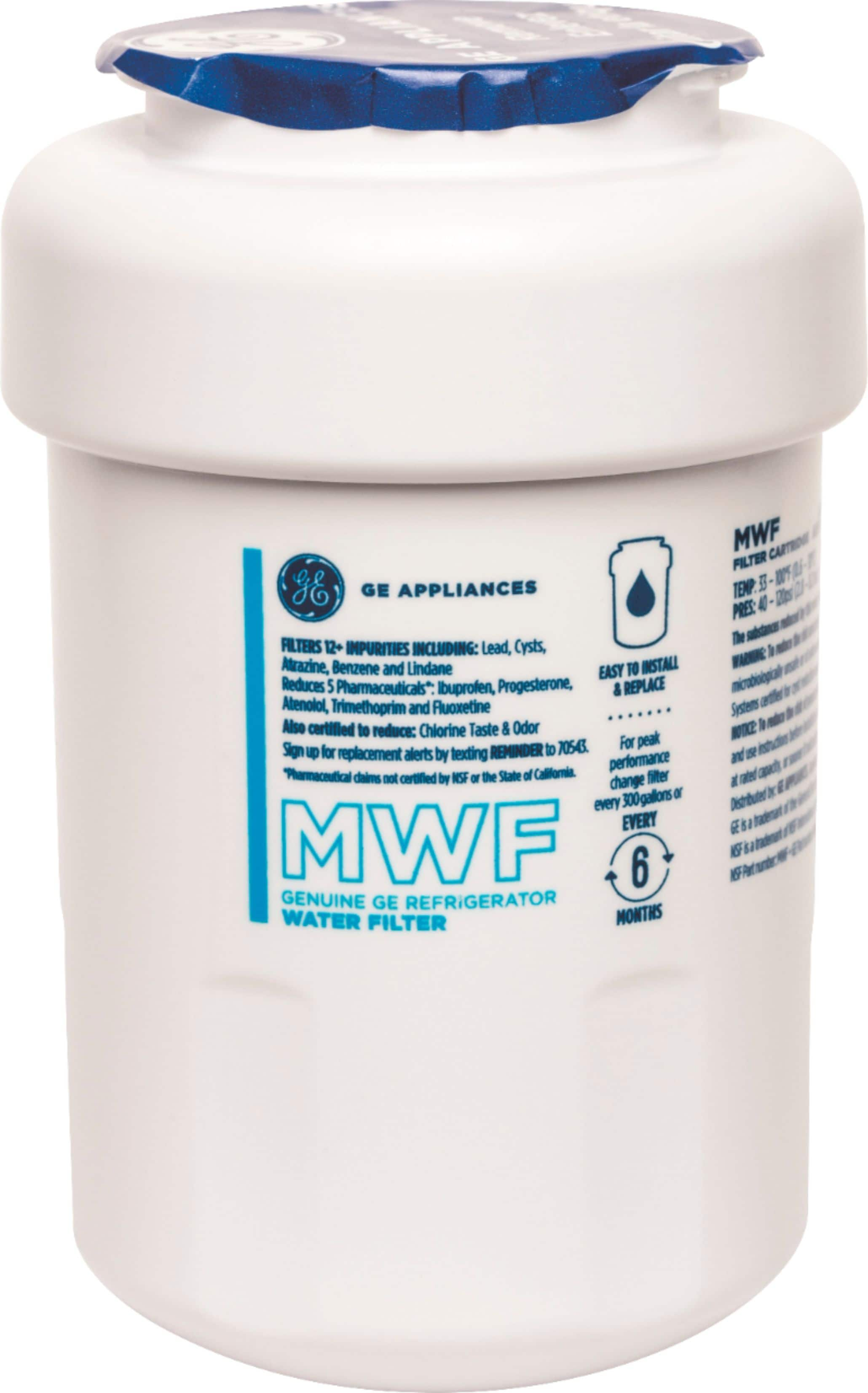 GE Replacement Water Filter for Select GE SidebySide and BottomFreezer Refrigerators at