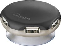 Rocketfish - 4-Port USB 2.0 Hub - Metal Gray