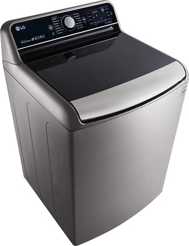 LG - 5.7 Cu. Ft. 14-Cycle High-Efficiency Top-Loading Washer with Steam - Graphite Steel - Angle_Standard