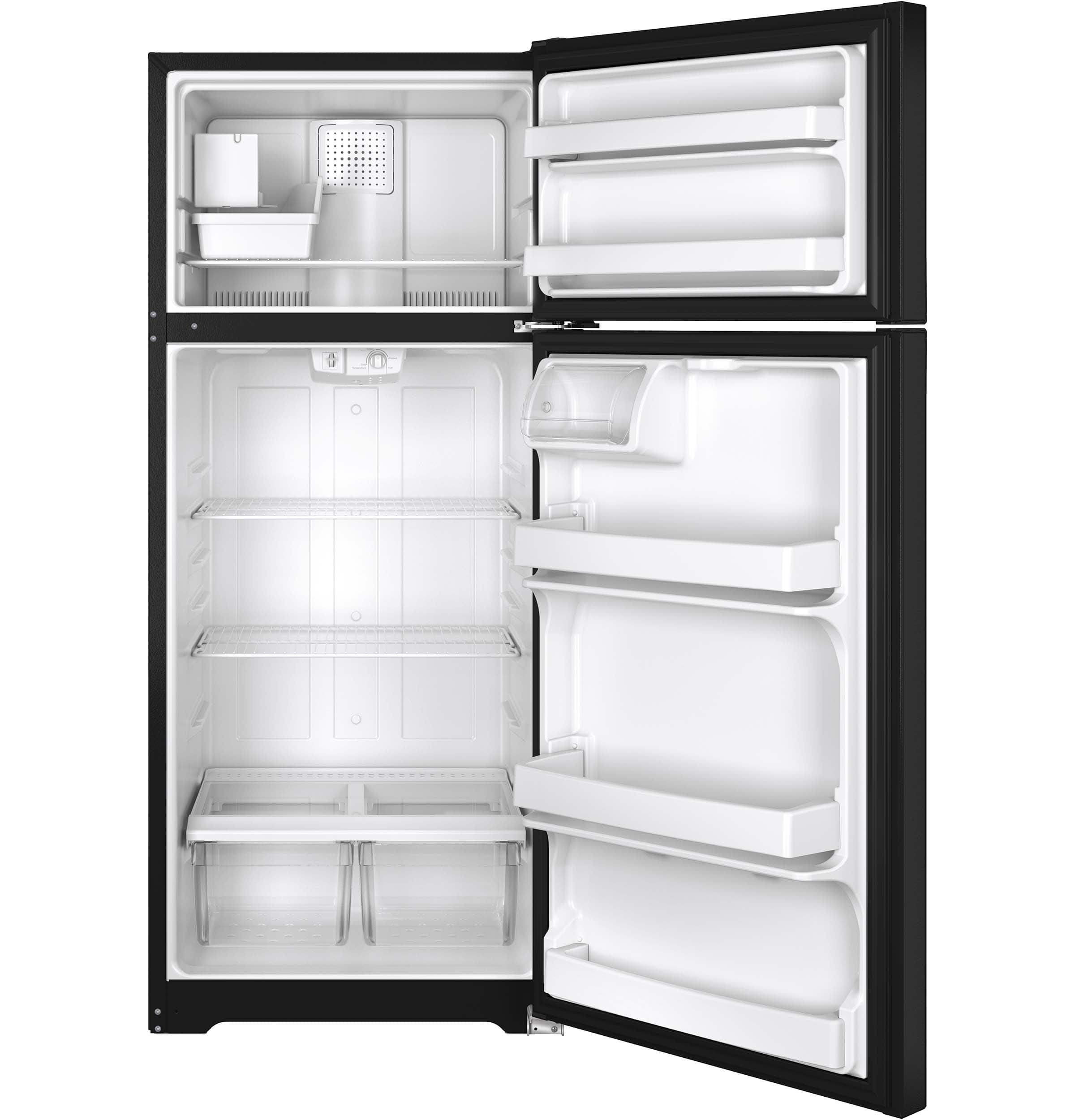 GE - 17.5 Cu. Ft. Frost-Free Top-Freezer Refrigerator - Black - Alt_View_Standard_12