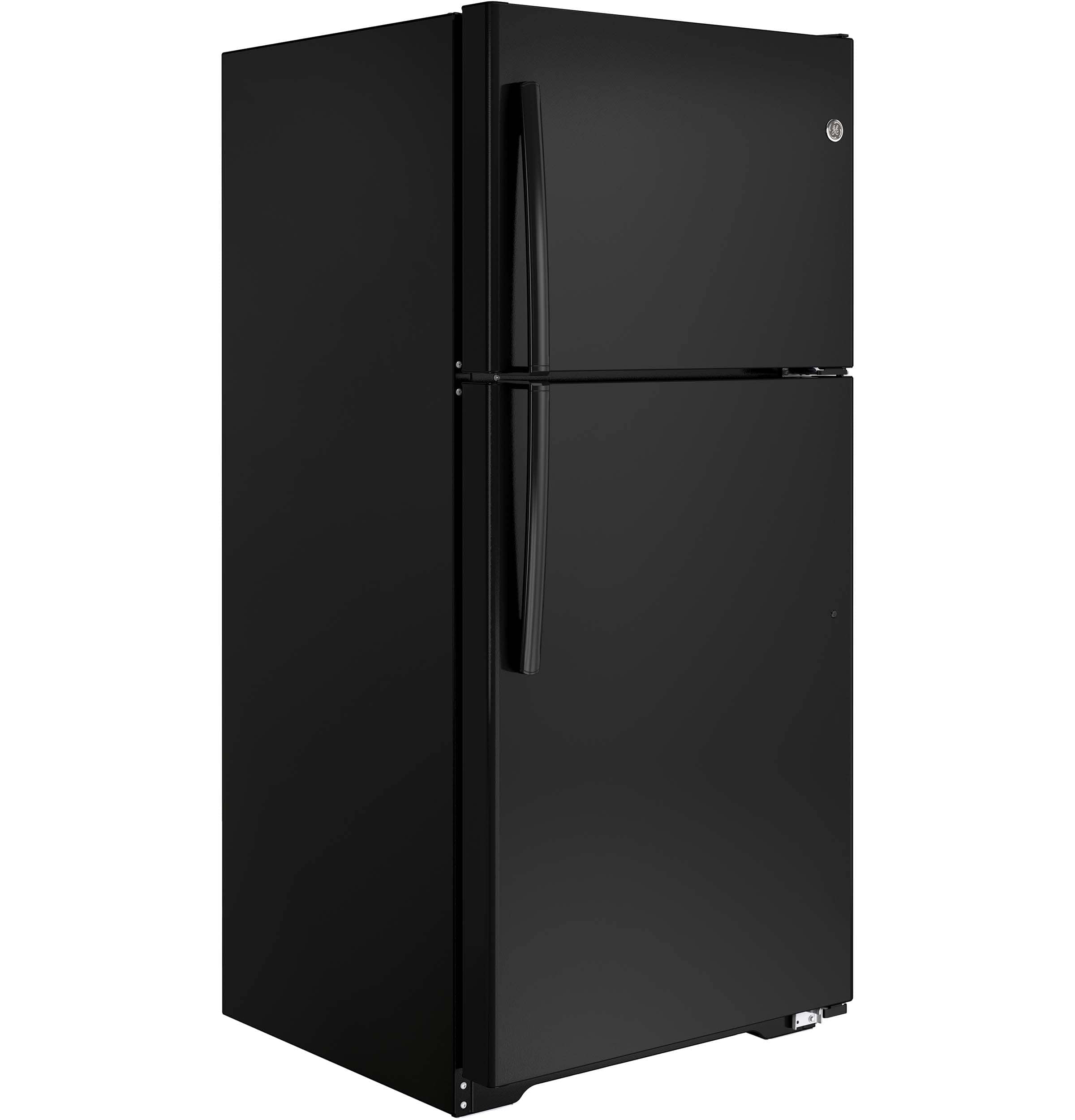 GE - 18.2 Cu. Ft. Frost-Free Top-Freezer Refrigerator - Black - Alt_View_Standard_12