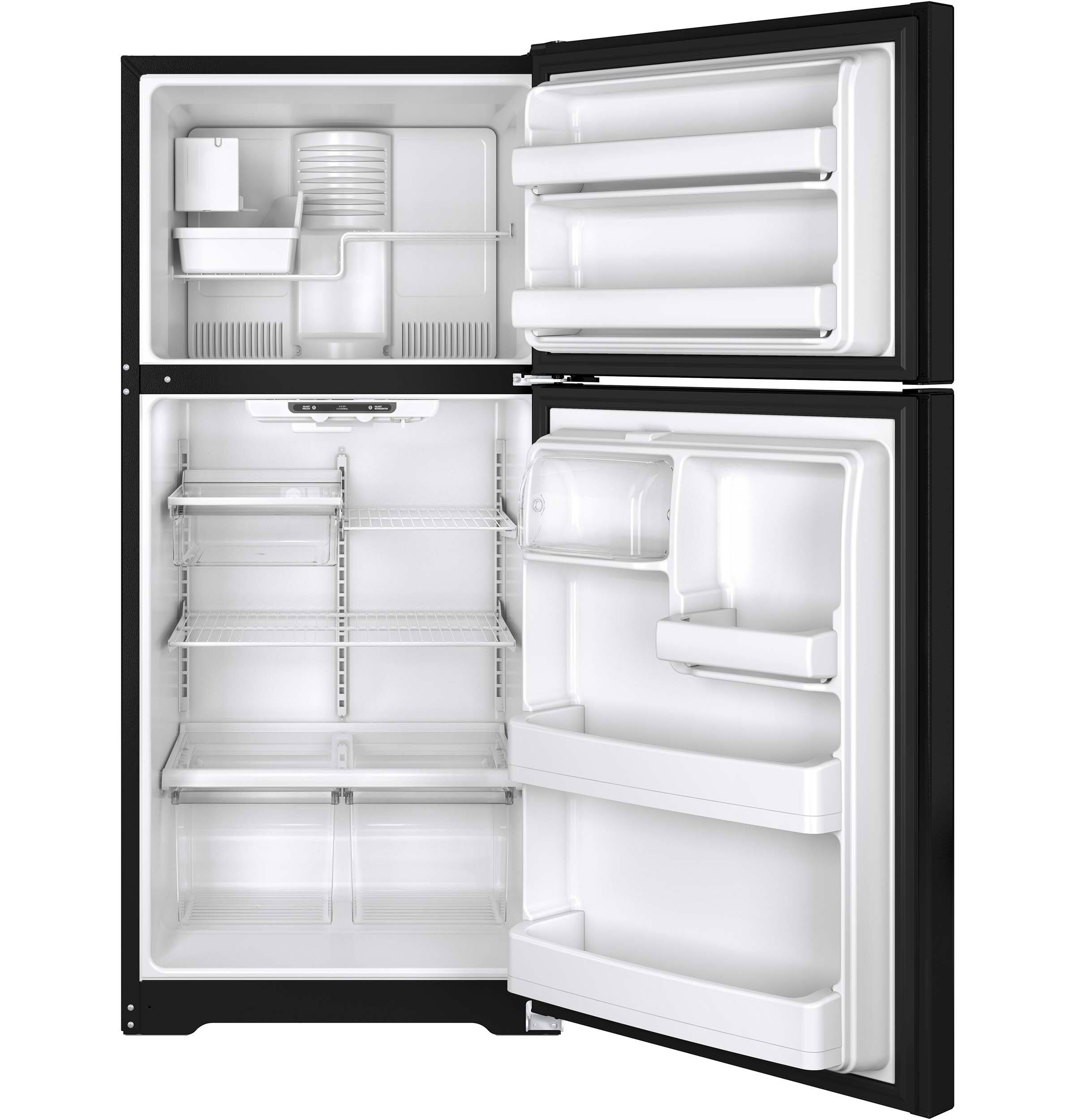 GE - 18.2 Cu. Ft. Frost-Free Top-Freezer Refrigerator - Black - Alt_View_Standard_13