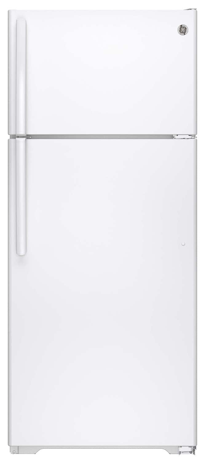 GE - 17.5 Cu. Ft. Frost-Free Top-Freezer Refrigerator - White - Front_Standard