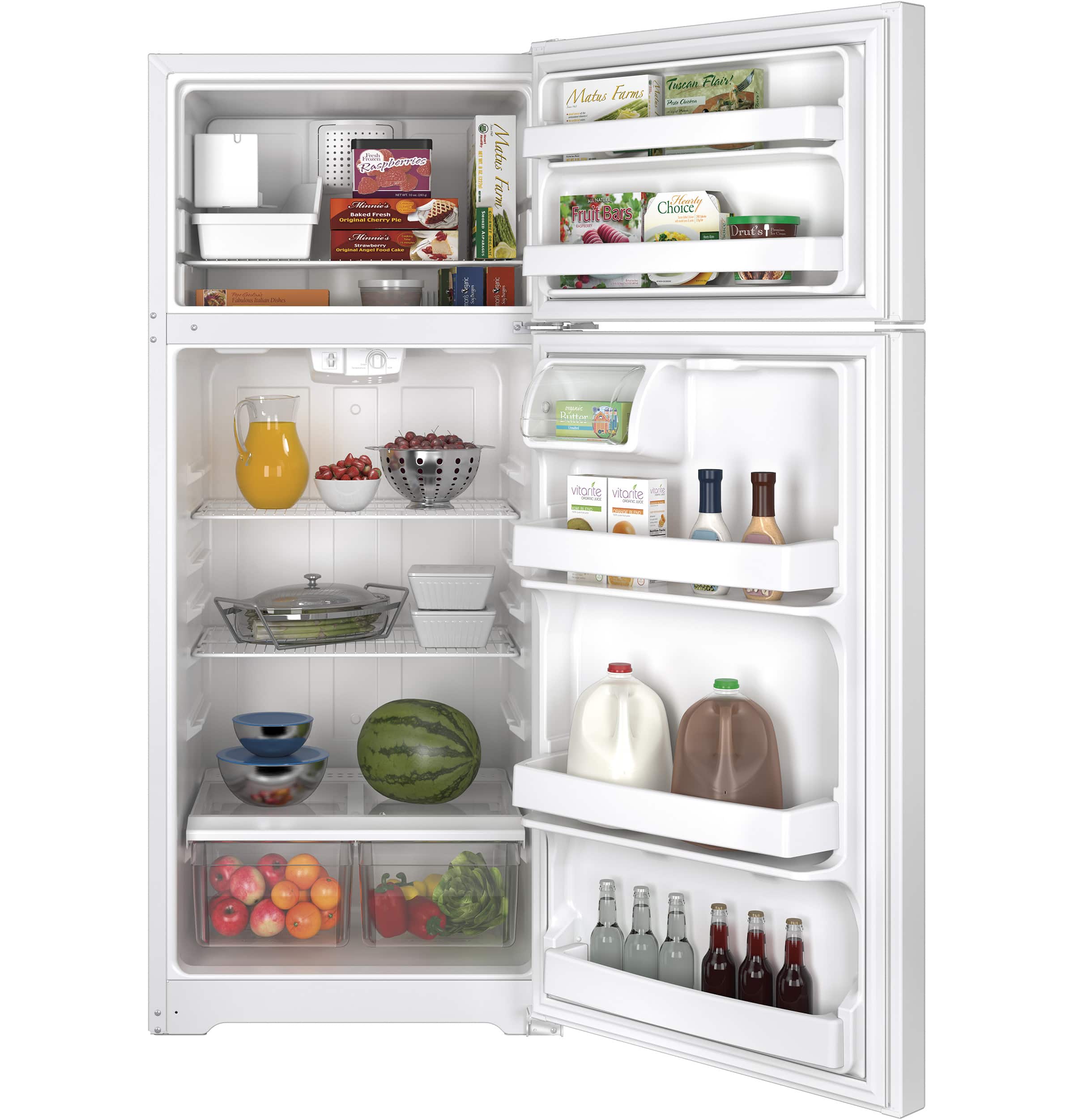 GE - 17.5 Cu. Ft. Frost-Free Top-Freezer Refrigerator - White - Alt_View_Standard_11