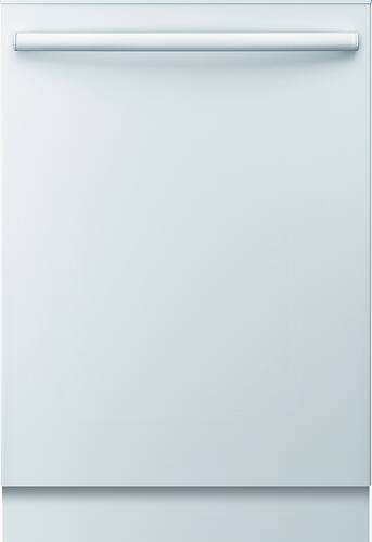 Bosch - 100 Series 24" Tall Tub Built-In Dishwasher with Stainless-Steel Tub - White - Front_Standard