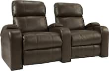 TheaterSeatStore - Headliner 2-Seat Straight Leather Home Theater Seating - Brown