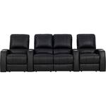 Octane Seating - Magnolia Straight 4-Seat Power Recline Home Theater Seating with Middle Loveseat - Black
