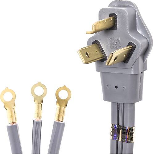 Smart Choice - 6' 30 Amp 3-Prong Dryer Cord Required for Hook-Up - Black - Alt_View_Standard_12