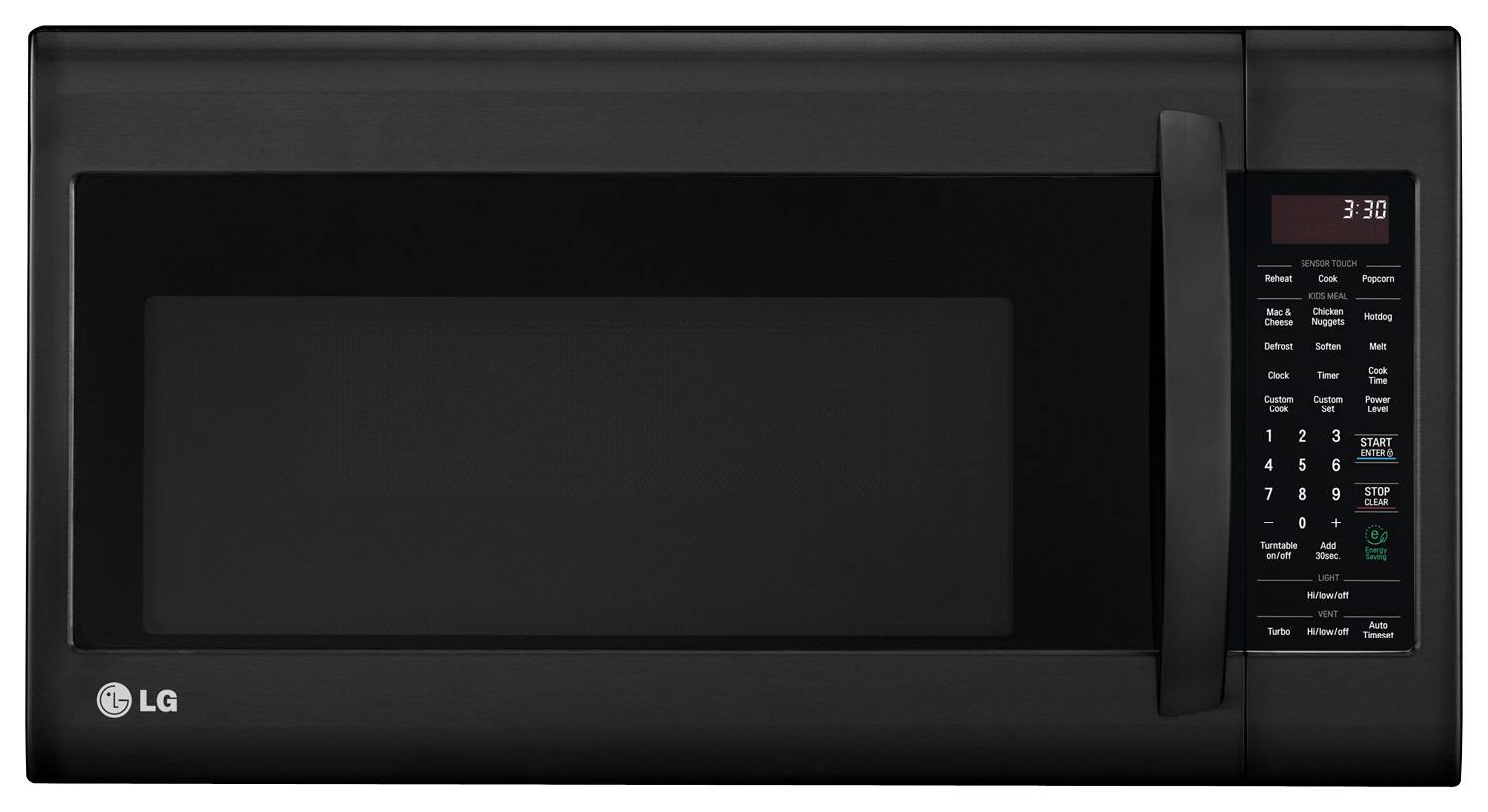 LG - 2.0 Cu. Ft. Over-the-Range Microwave - Smooth Black - Front_Standard