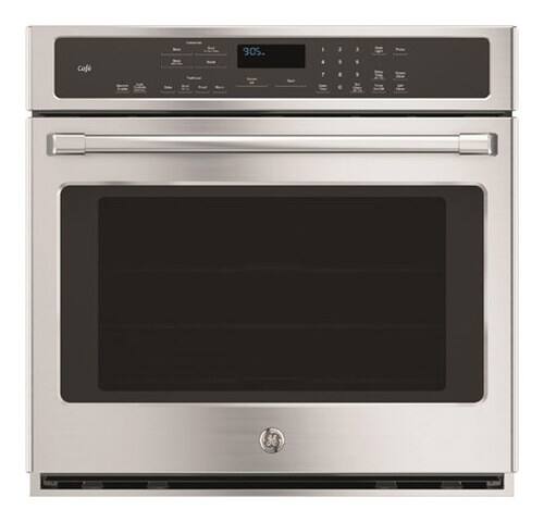 Café - Cafe Series 30" Built-In Single Electric Convection Wall Oven - Stainless steel - Front_Standard