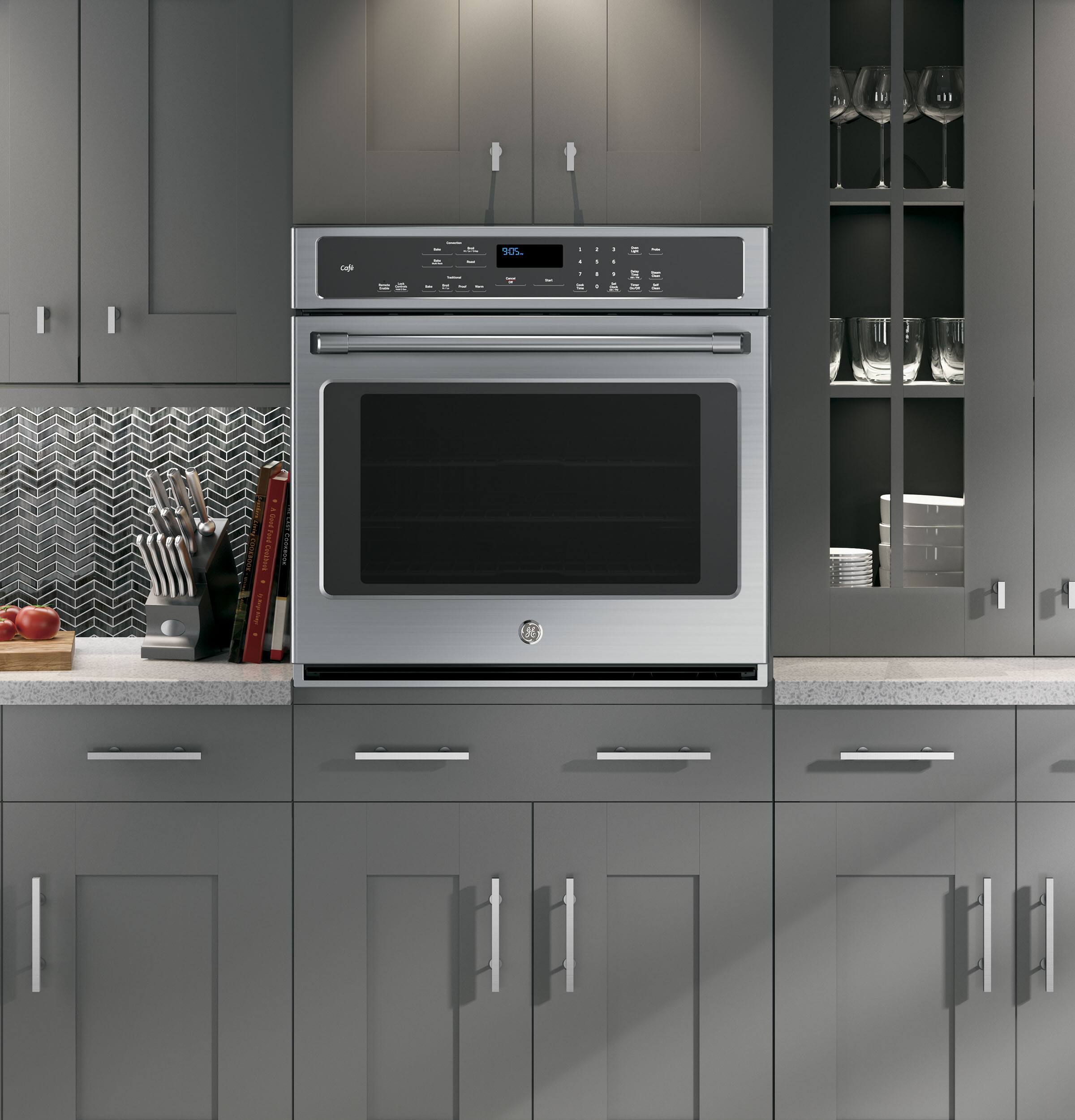 Café - Cafe Series 30" Built-In Single Electric Convection Wall Oven - Stainless steel - Alt_View_Standard_11