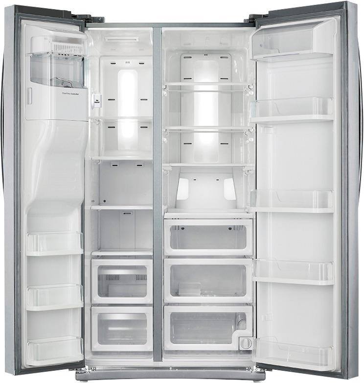 Samsung - 24.5 Cu. Ft. Side-by-Side Refrigerator with Thru-the-Door Ice and Water - Stainless steel - Alt_View_Standard_2