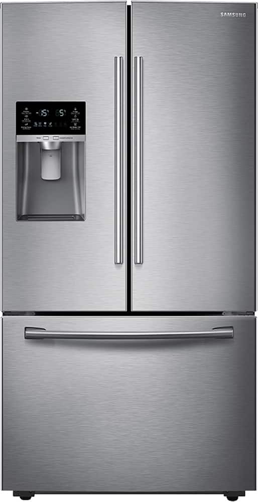 Samsung - 22.5 Cu. Ft. French Door Counter-Depth Refrigerator - Stainless steel - Front_Zoom