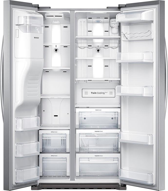 Samsung - 22.3 Cu. Ft. Side-by-Side Counter-Depth Refrigerator with In