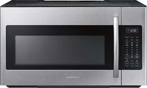 Samsung - 1.8 cu. ft. Over-the-Range Microwave with Sensor Cooking - Fingerprint Resistant Stainless Steel - Front_Standard