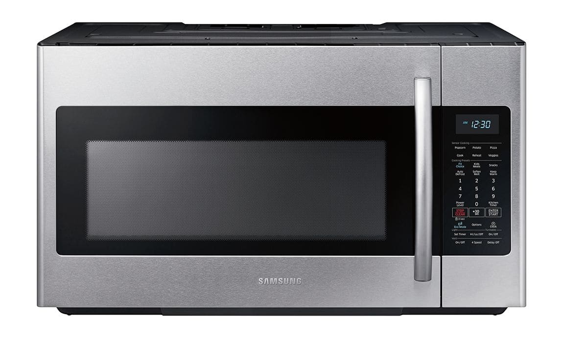 Samsung - 1.8 cu. ft. Over-the-Range Microwave with Sensor Cooking - Fingerprint Resistant Stainless Steel - Front_Zoom