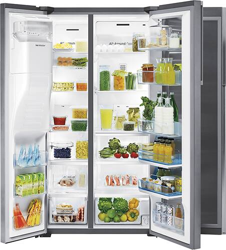 Samsung - 21.5 Cu. Ft. Side-by-Side Counter Depth Refrigerator with Food ShowCase and Thru-the-Door Ice and Water - Fingerprint Resistant Stainless Steel - Alt_View_Standard_12