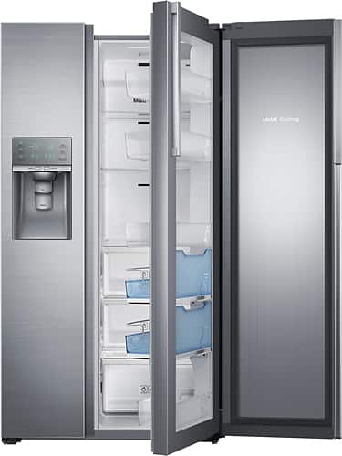 Samsung - 21.5 Cu. Ft. Side-by-Side Counter Depth Refrigerator with Food ShowCase and Thru-the-Door Ice and Water - Fingerprint Resistant Stainless Steel - Alt_View_Standard_14