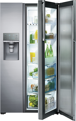 Samsung - 21.5 Cu. Ft. Side-by-Side Counter Depth Refrigerator with