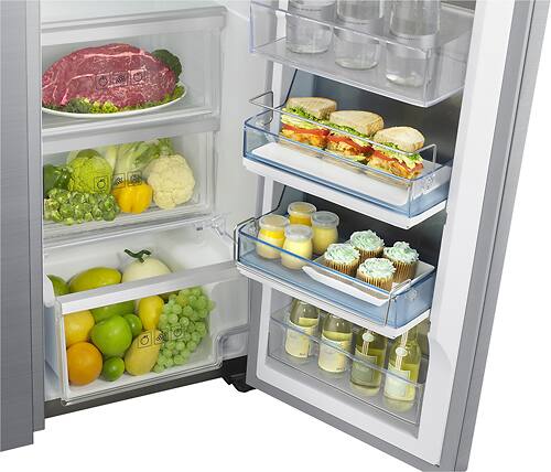 Samsung - 21.5 Cu. Ft. Side-by-Side Counter Depth Refrigerator with Food ShowCase and Thru-the-Door Ice and Water - Fingerprint Resistant Stainless Steel - Alt_View_Standard_5