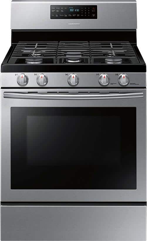 Samsung - 5.8 Cu. Ft. Self-Cleaning Freestanding Gas Convection Range - Stainless steel - Front_Standard