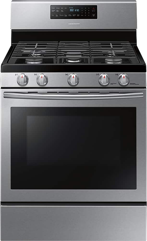 Samsung - 5.8 Cu. Ft. Self-Cleaning Freestanding Gas Convection Range - Stainless steel - Front_Zoom