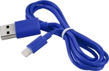 Insignia - Apple MFi Certified 3' Lightning-to-USB Type A Charge-and-Sync Cable - Cobalt Blue