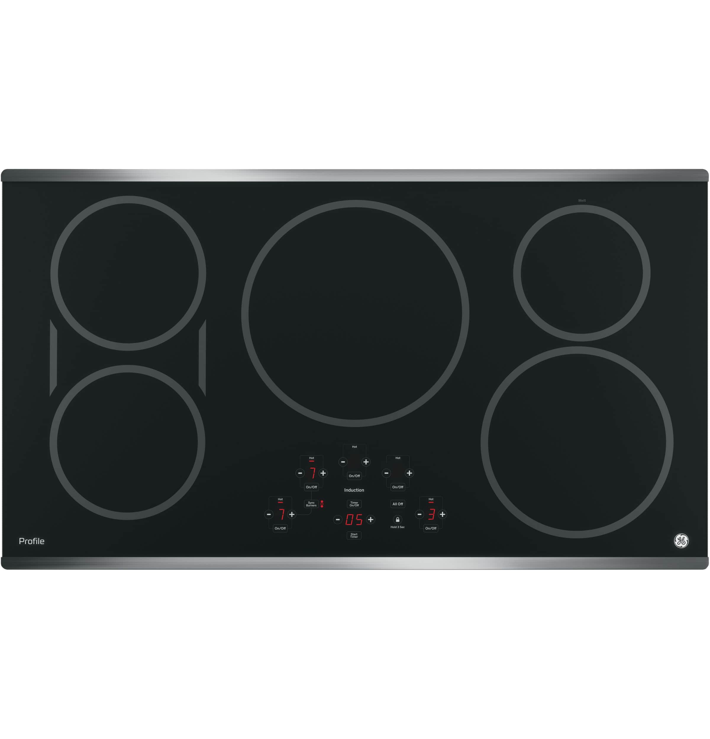 GE - Profile Series 36" Built-In Electric Induction Cooktop - Stainless Steel-on-Black - Alt_View_Standard_15