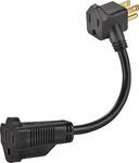 6" Outlet Saver Extension Cord - Black