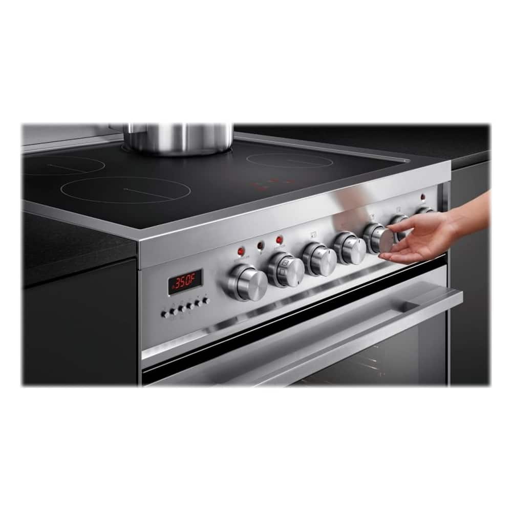 Fisher & Paykel - 3.6 Cu. Ft. Self-Cleaning Freestanding Electric Induction Convection Range - Stainless steel/black glass - Alt_View_Standard_12