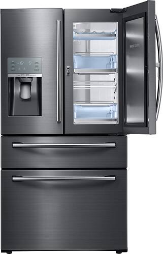 Samsung - 27.8 Cu. Ft. 4-Door French Door Refrigerator with Food ShowCase and Thru-the-Door Ice and Water - Fingerprint Resistant Black Stainless Steel - Alt_View_Standard_11