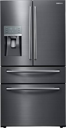 Samsung - 27.8 Cu. Ft. 4-Door French Door Refrigerator with Food ShowCase and Thru-the-Door Ice and Water - Fingerprint Resistant Black Stainless Steel - Alt_View_Standard_12